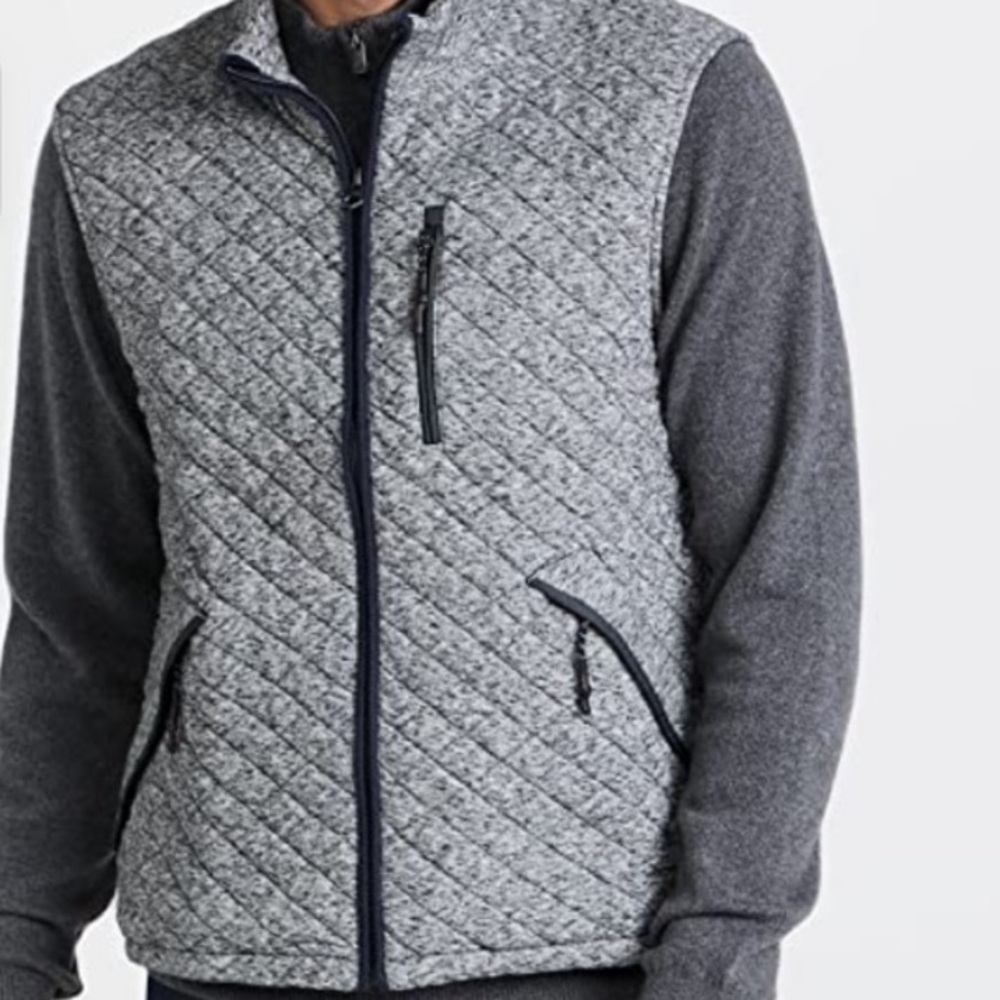 Faherty‎ Men's Epic Quilted Fleece Vest in Grey